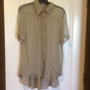 Chan Luu short sleeve chiffon blouse NWT